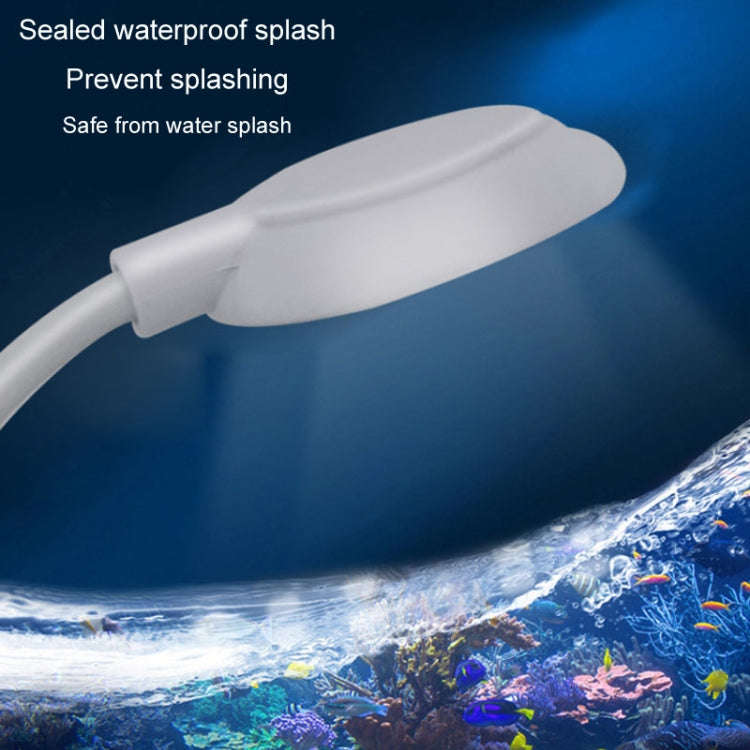 5W Fish Tank LED Clip Light USB Plug Lighting Aquarium Translucent Aquatic Plants Lamp(White)