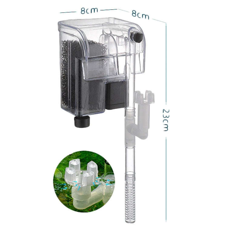 Wall Mounted Silent Fish Tank Filter Waterfall Aquarium Filtration Clean Oxygenator Pump, Style: ...