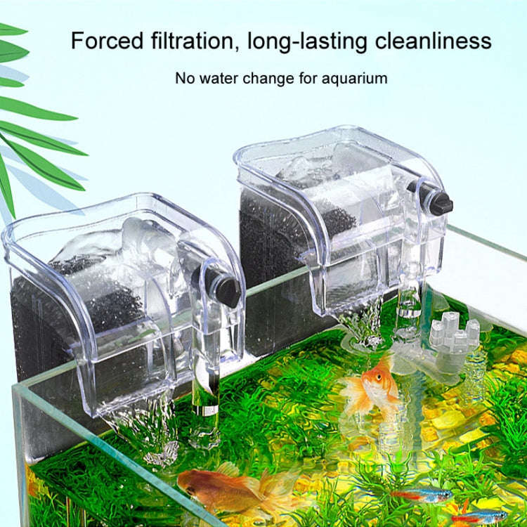 Wall Mounted Silent Fish Tank Filter Waterfall Aquarium Filtration Clean Oxygenator Pump, Style: ...