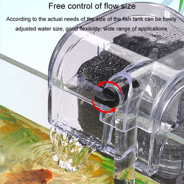 Wall Mounted Silent Fish Tank Filter Waterfall Aquarium Filtration Clean Oxygenator Pump, Style: ...