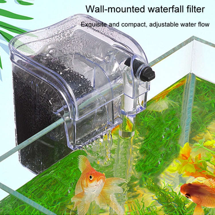 Wall Mounted Silent Fish Tank Filter Waterfall Aquarium Filtration Clean Oxygenator Pump, Style: ...