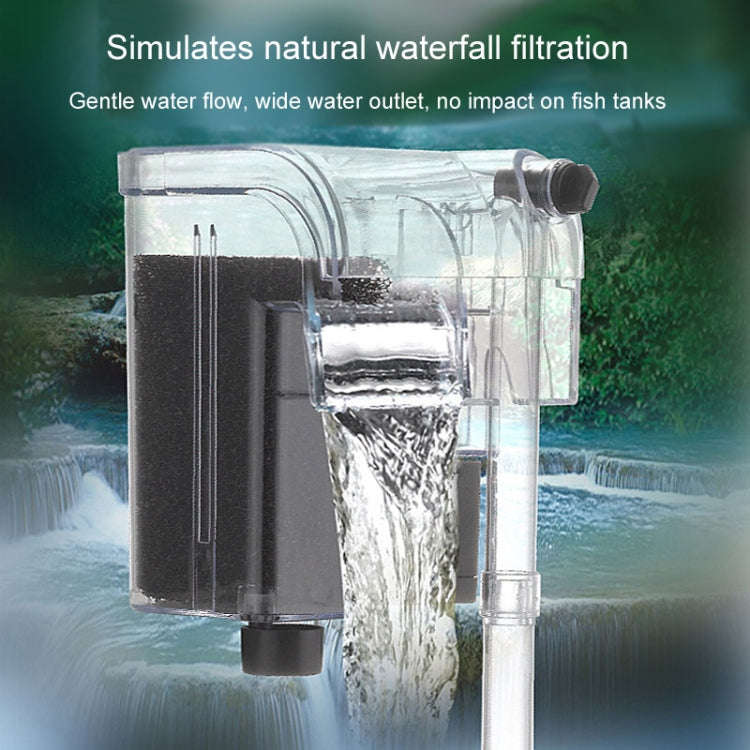 Wall Mounted Silent Fish Tank Filter Waterfall Aquarium Filtration Clean Oxygenator Pump, Style: ...