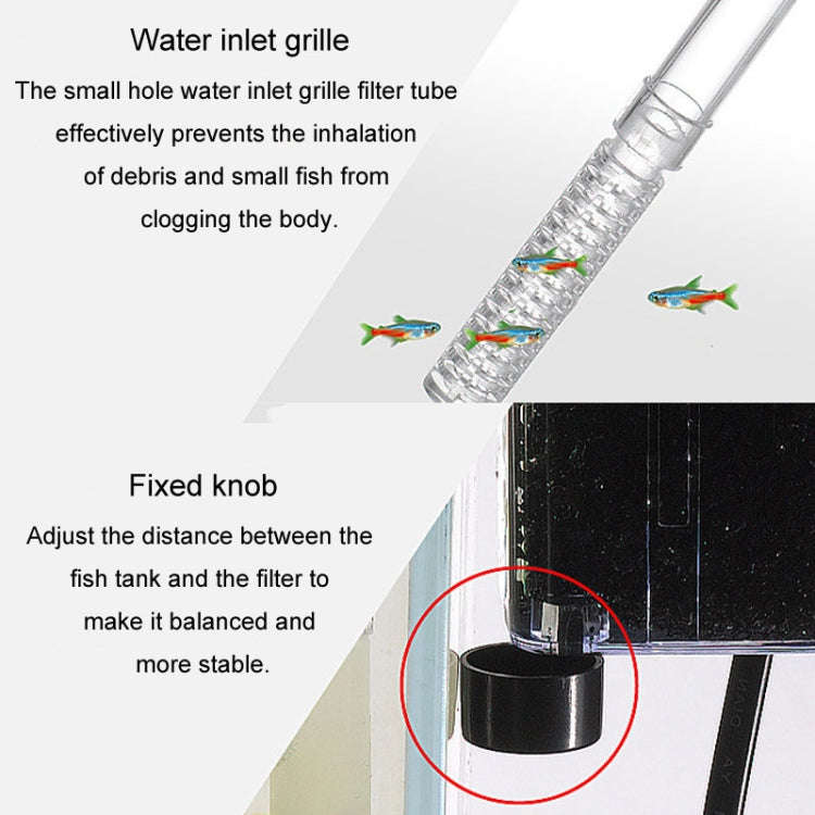 Wall Mounted Silent Fish Tank Filter Waterfall Aquarium Filtration Clean Oxygenator Pump, Style: ...