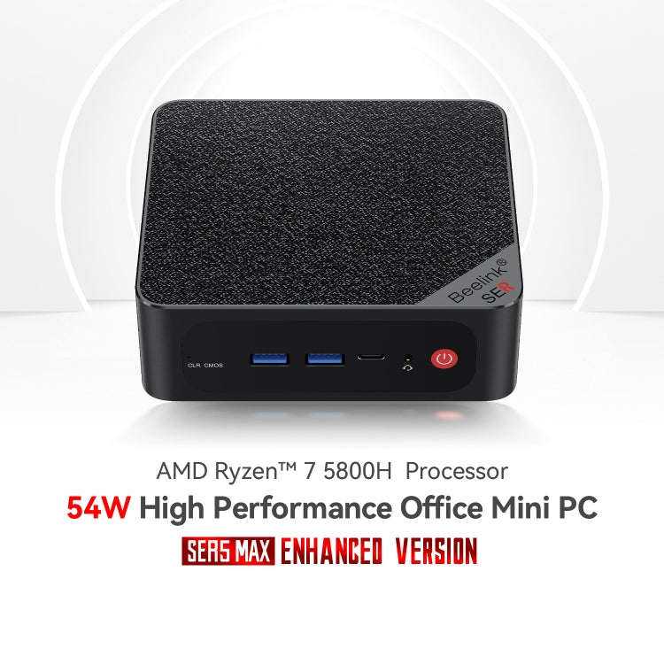 Beelink  SER5 MAX Mini Computer AMD Ryzen 7 5800H Processor 16GB DDR4 500GB SSD US Plug