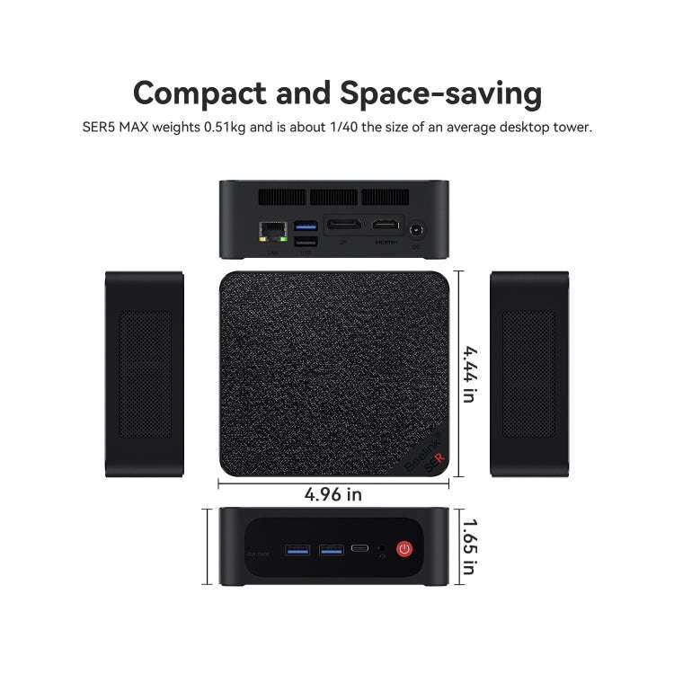 Beelink  SER5 MAX Mini Computer AMD Ryzen 7 5800H Processor 16GB DDR4 500GB SSD US Plug