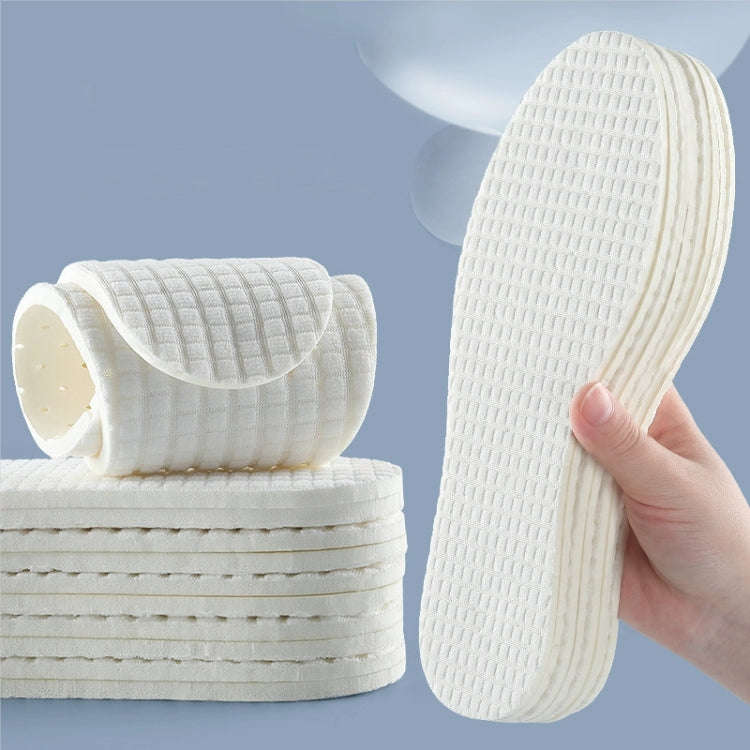 1pair Thin Latex Breathable and Sweat Absorbent Soft Bottom Comfort Shock Absorbing Insoles, Size...