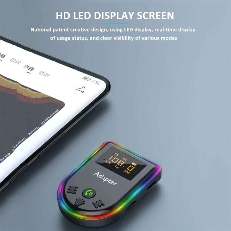 Q7 LED Digital Display Car Bluetooth Receiver HIFI Sound Quality Wireless Audio Adapter