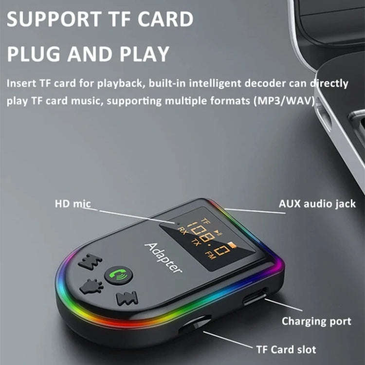 Q7 LED Digital Display Car Bluetooth Receiver HIFI Sound Quality Wireless Audio Adapter