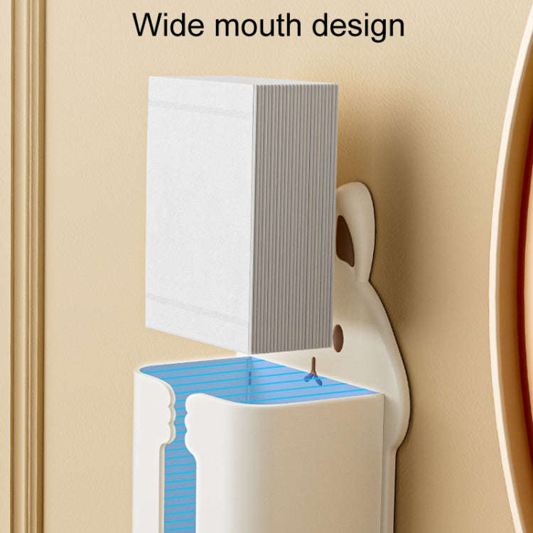 Bathroom Wall Mounted Tissue Box Kitchen Cartoon Rabbit Washcloth Organizer(Beige)