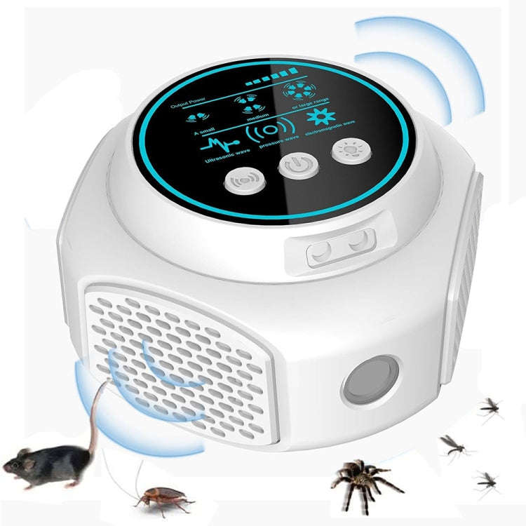 219 Intelligent Ultrasonic Multi-dimensional Frequency Conversion Home Indoor Mouse Repeller(White)