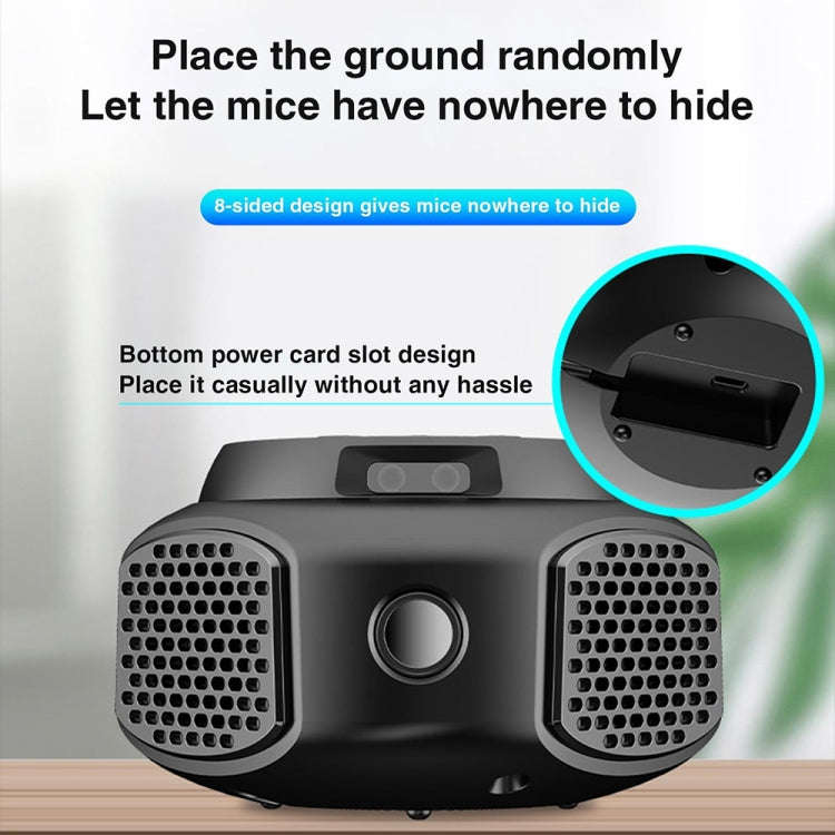 219 Intelligent Ultrasonic Multi-dimensional Frequency Conversion Home Indoor Mouse Repeller(Black)