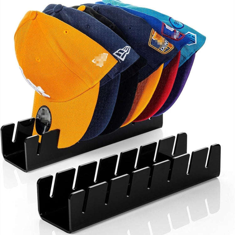 Acrylic Baseball Cap Holder Can Store 7 Baseball Caps(Black)