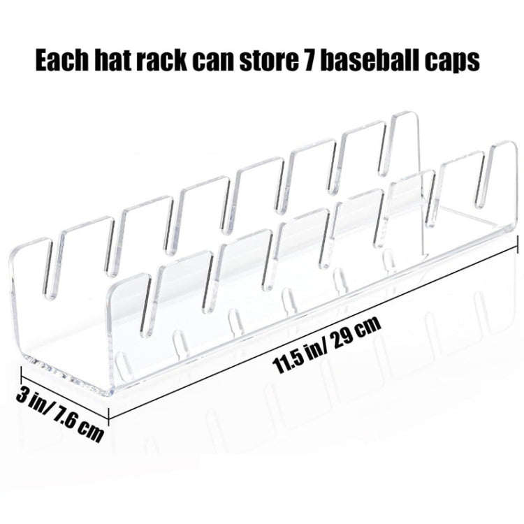 Acrylic Baseball Cap Holder Can Store 7 Baseball Caps(Transparent)