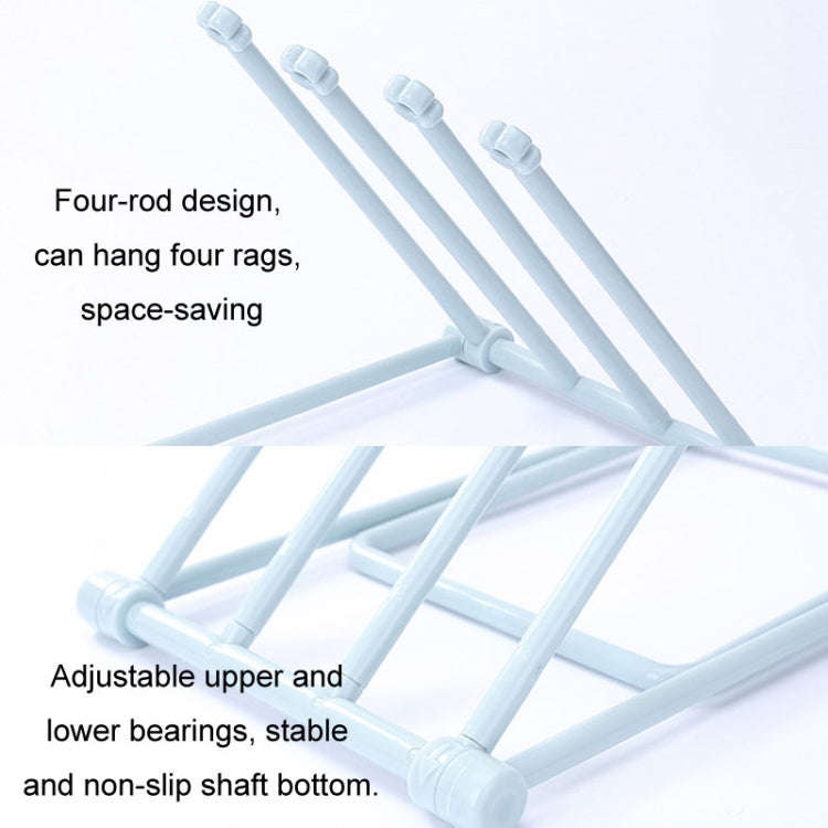 Foldable Rag Storage Rack Kitchen Countertop Dishcloth Hanging Rack Cup Drainer Holder(Pink)