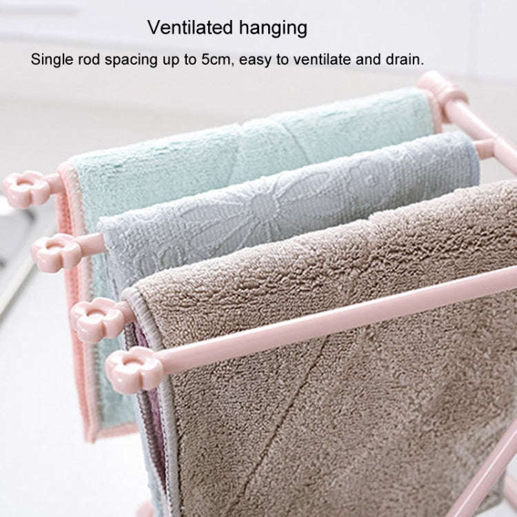 Foldable Rag Storage Rack Kitchen Countertop Dishcloth Hanging Rack Cup Drainer Holder(Pink)