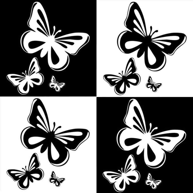 3pcs /Set Butterfly Hollow Car Scratch Decorative Fuel Tank Cap Sticker(Colorful)