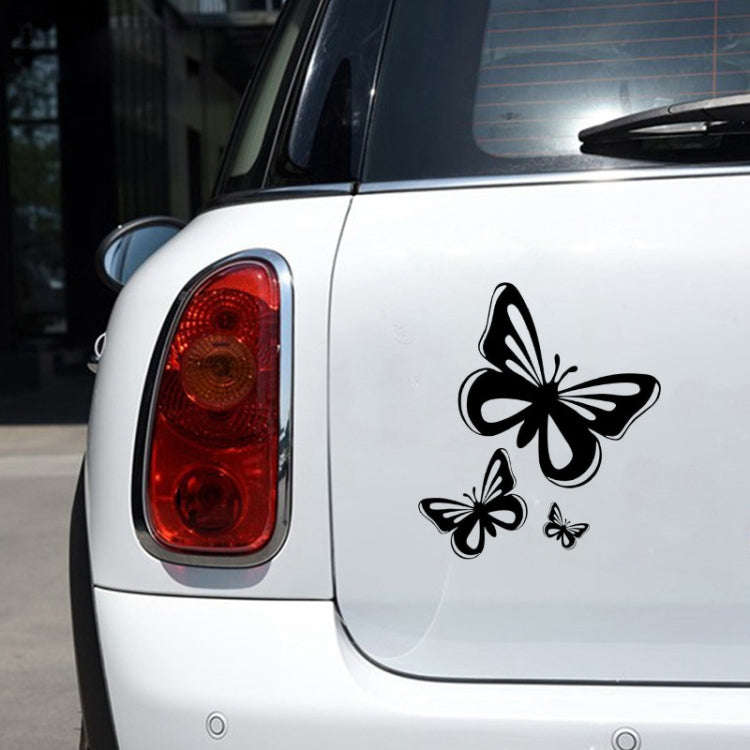 3pcs /Set Butterfly Hollow Car Scratch Decorative Fuel Tank Cap Sticker(Colorful)