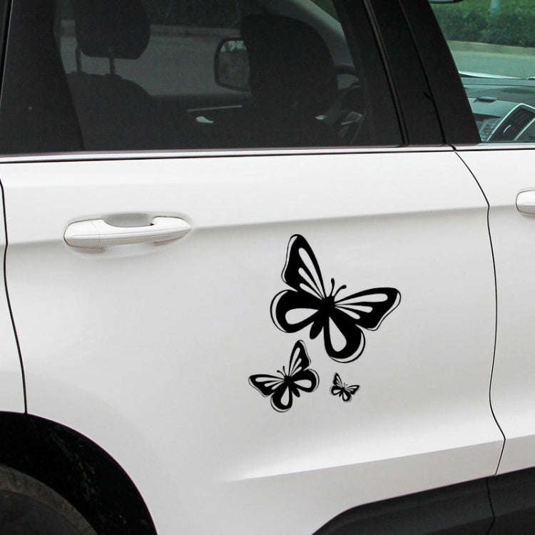 3pcs /Set Butterfly Hollow Car Scratch Decorative Fuel Tank Cap Sticker(Colorful)