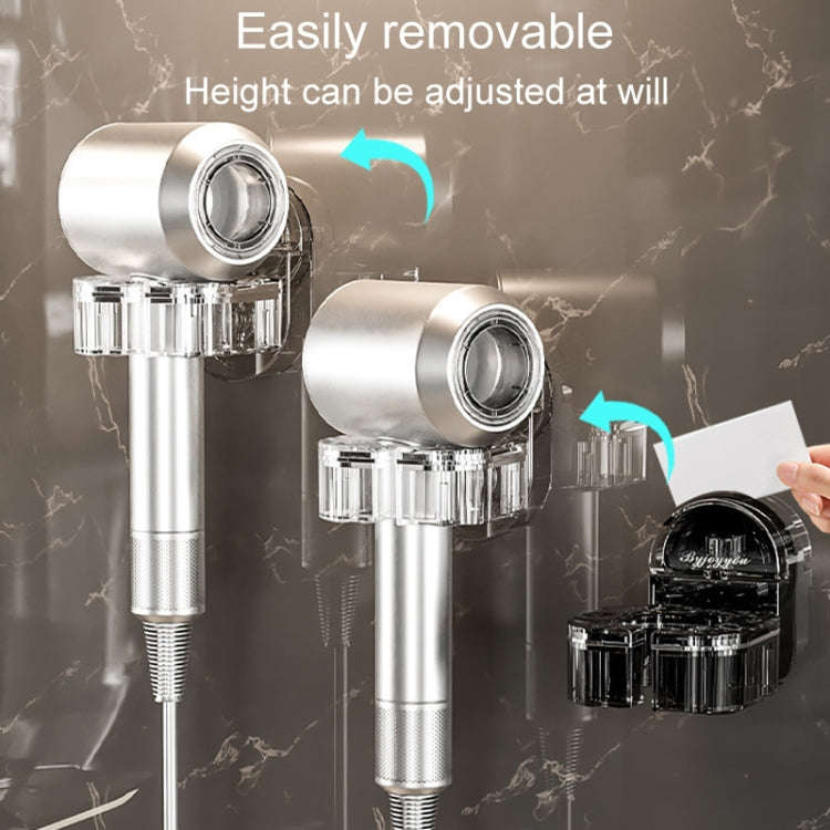 Hair Dryer Storage Rack Bathroom Wall Mounted Suction Cup Swivel Organizing Bracket(Transparent G...