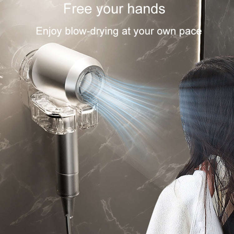 Hair Dryer Storage Rack Bathroom Wall Mounted Suction Cup Swivel Organizing Bracket(Transparent G...