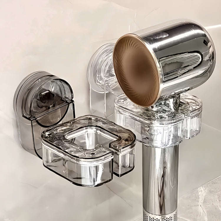 Hair Dryer Storage Rack Bathroom Wall Mounted Suction Cup Swivel Organizing Bracket(Transparent G...