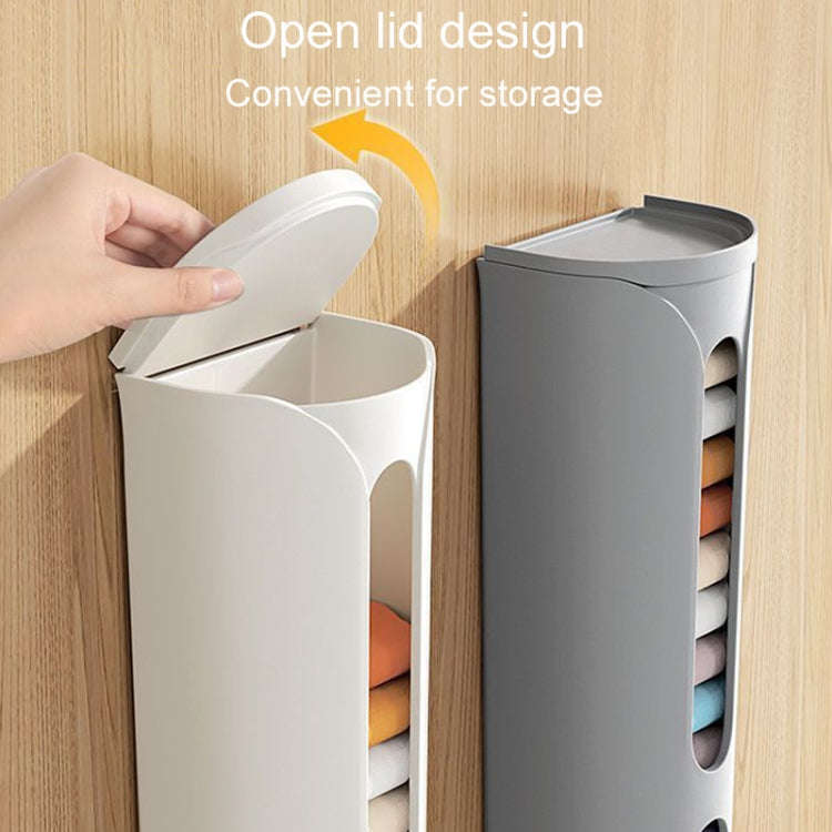 Free Punching Wall Mounted Panty Organizer Household Sock Storage Stand(White)
