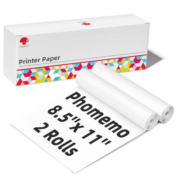 Phomemo 2 Rolls Letter Thermal Paper Use With M08F Printer Holder For M832/M833/M834/M835/P831/Q3...