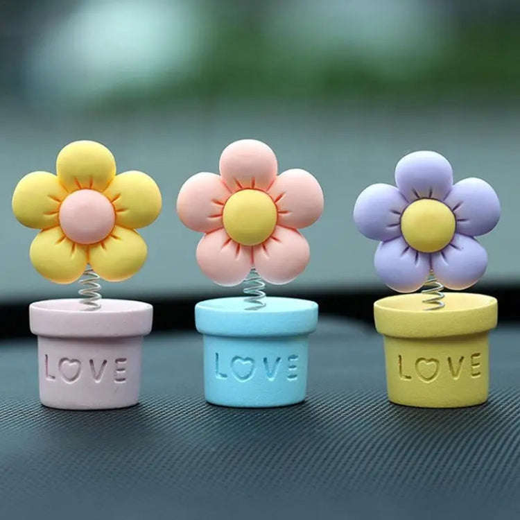 Simulated Small Flowerpot Car Center Console Decorative Ornaments(Random Color Delivery)