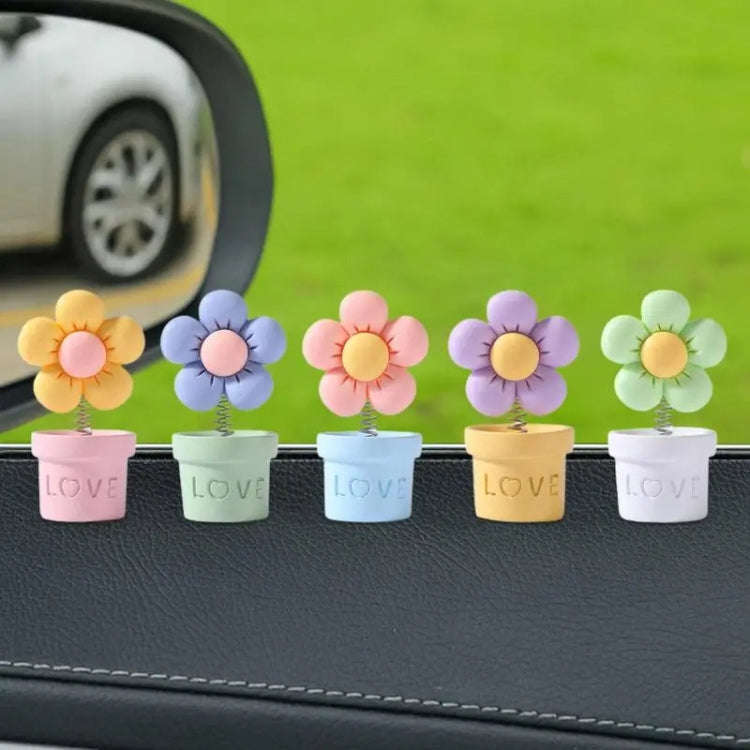 Simulated Small Flowerpot Car Center Console Decorative Ornaments(Random Color Delivery)