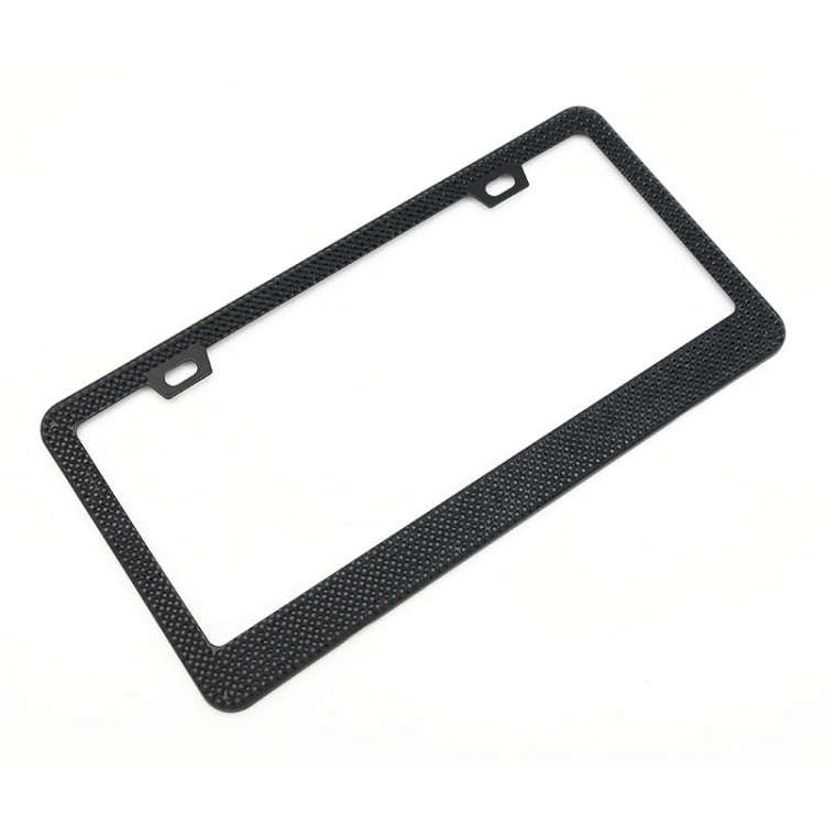 US Standard Stainless Steel License Plate Modified Frame With Diamonds, Color: Square Hole Black ...