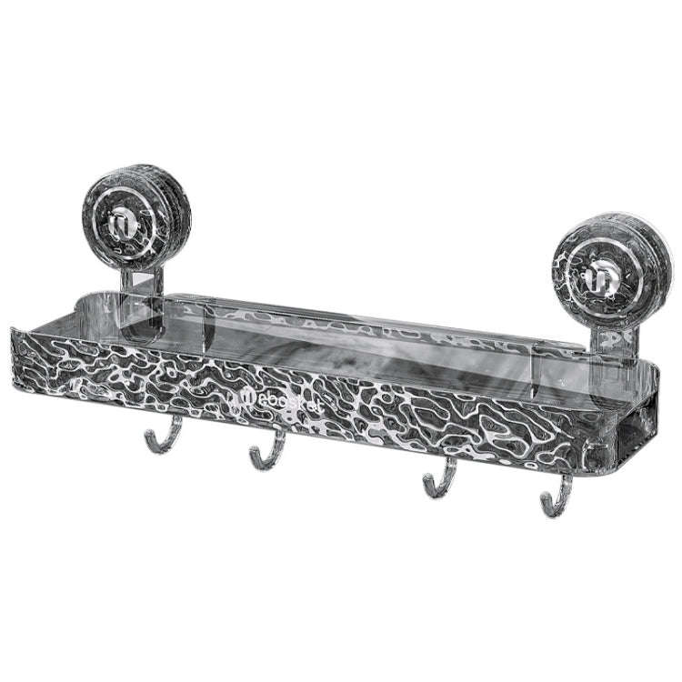 Bathroom No-Punch Suction Cup Shelf Household Restroom Wall Mounted Organizing Rack(Transparent G...