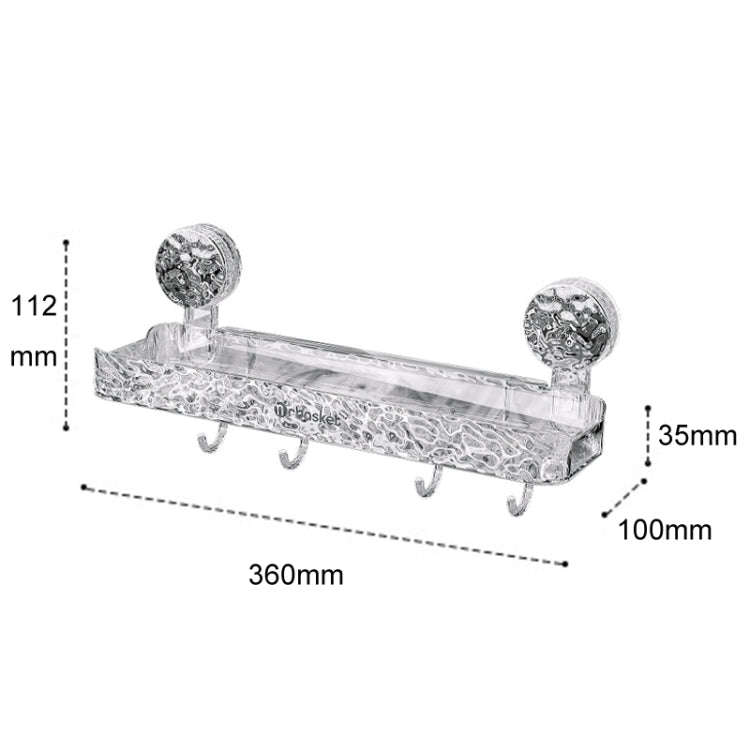 Bathroom No-Punch Suction Cup Shelf Household Restroom Wall Mounted Organizing Rack(Transparent G...