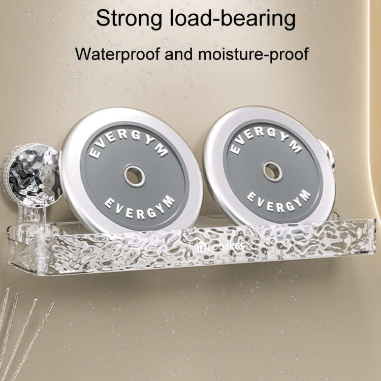 Bathroom No-Punch Suction Cup Shelf Household Restroom Wall Mounted Organizing Rack(Transparent G...