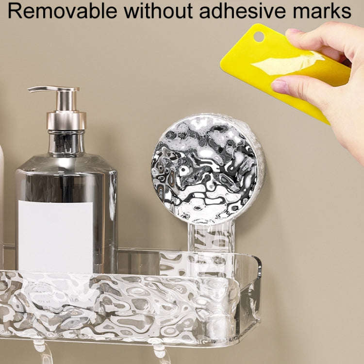 Bathroom No-Punch Suction Cup Shelf Household Restroom Wall Mounted Organizing Rack(Transparent G...