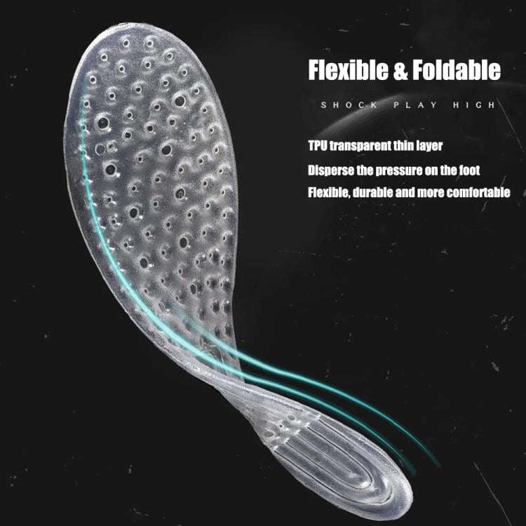 1pair Outdoor Sports Air Cushion Insoles Shock Absorbing TPU Inflatable Insoles, Size: 38(White)