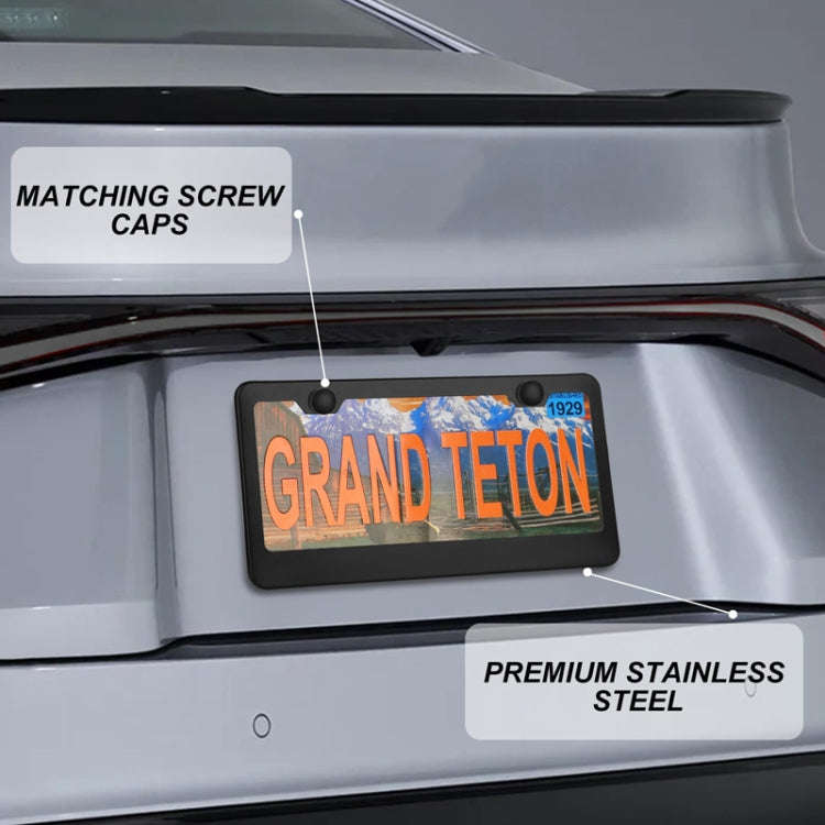 American Standard Aluminum Alloy License Plate Frame Including Accessories, Specification: Square...