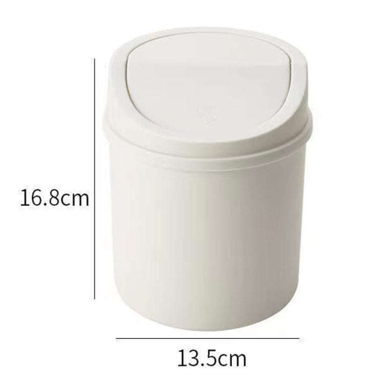 Mini Flip Lid Desktop Trash Can Student Dormitory Living Room Cute Storage Bucket(Pink)