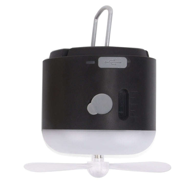 Outdoor Camping Tent Hanging Ambient Light Magnetic Spray Humidification Fan(Black)