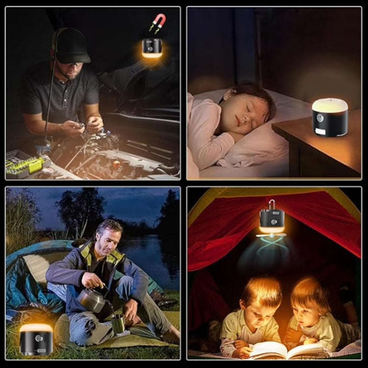 Outdoor Camping Tent Hanging Ambient Light Magnetic Spray Humidification Fan(Khaki)