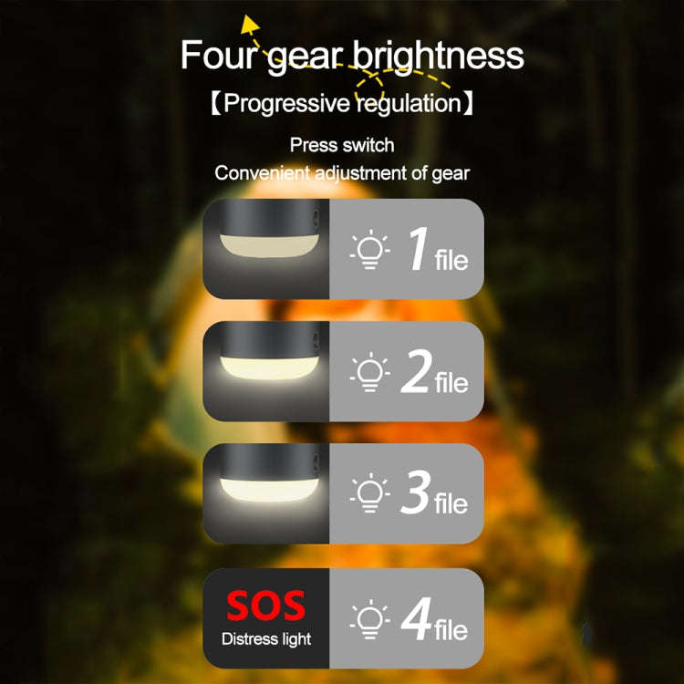 Outdoor Camping Tent Hanging Ambient Light Magnetic Spray Humidification Fan(Black)