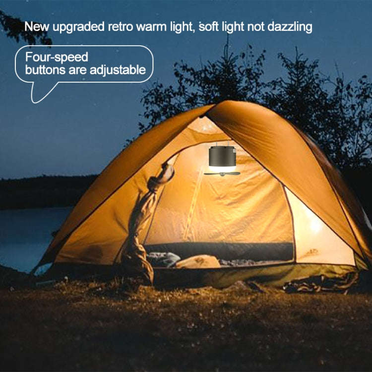 Outdoor Camping Tent Hanging Ambient Light Magnetic Spray Humidification Fan(Black)