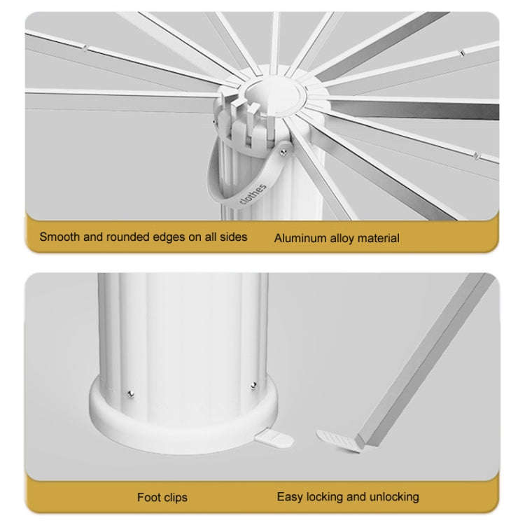 Free Installation Floor Drying Rack Balcony Foldable Octopus Hanging Clothesline, Style: Aluminum...