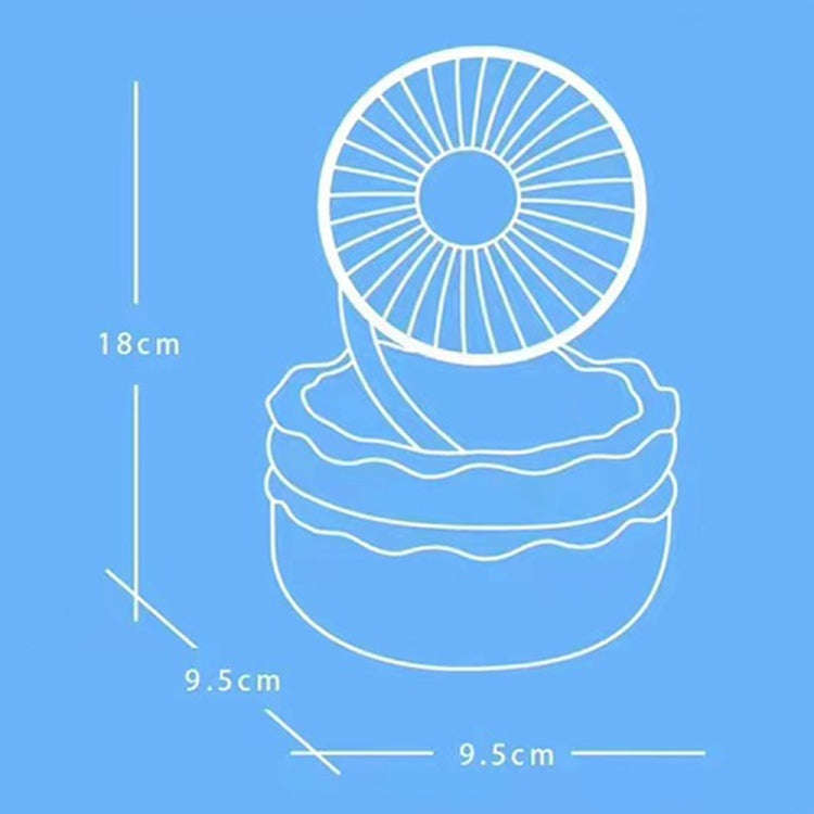 Hamburger Shaped Mini Desktop Fan with Cosmetic Mirror(Pink)