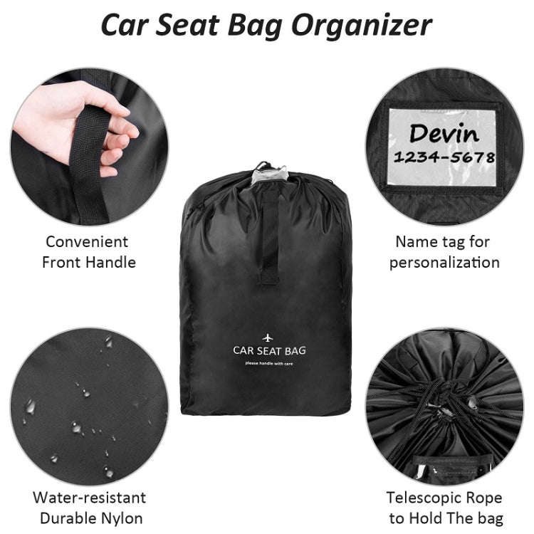 Car Child Safety Seat Travel Bag Baby Stroller Wheelchair Storage Bag(Black)