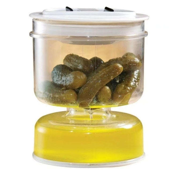 Kitchen Wet And Dry Separate Pickle Jar Plastic Wet And Dry Dispenser Hourglass Can, Style: Round...