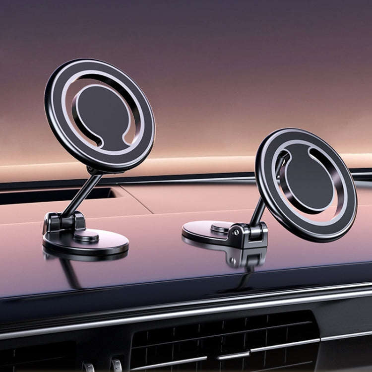 D33 Magnetic Folding Car Phone Holder Rotatable Dashboard Stick-On Navigation Stand