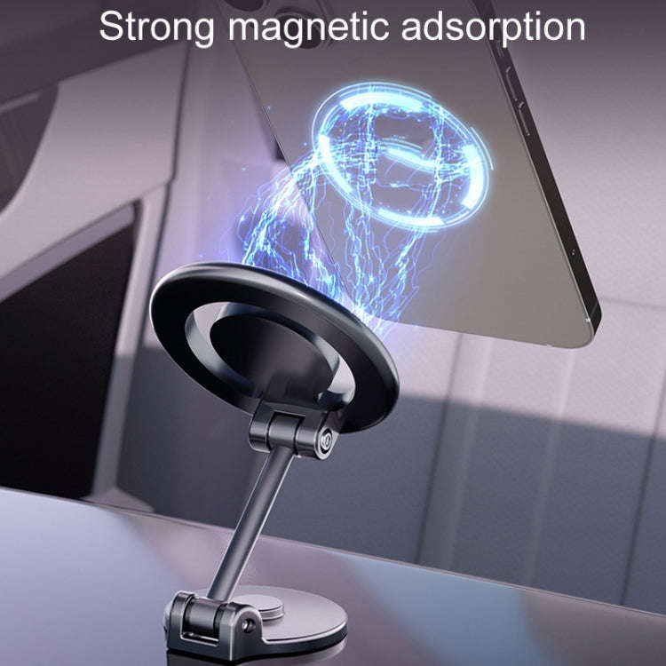 D33 Magnetic Folding Car Phone Holder Rotatable Dashboard Stick-On Navigation Stand