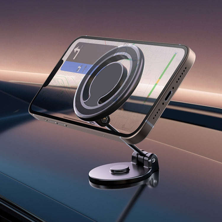 D33 Magnetic Folding Car Phone Holder Rotatable Dashboard Stick-On Navigation Stand
