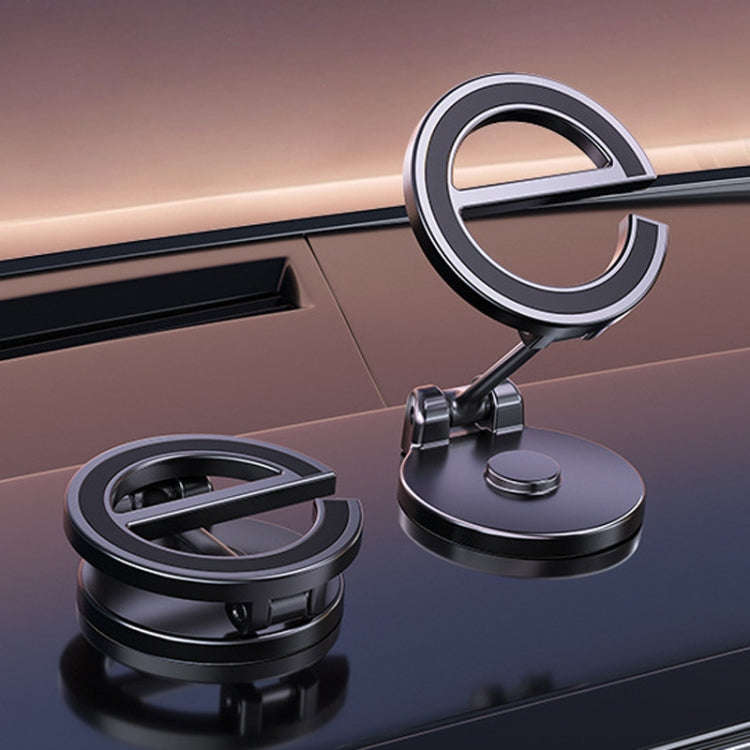 D38 Letter E Magnetic Folding Car Phone Holder Rotatable Dashboard Stick-On Navigation Stand