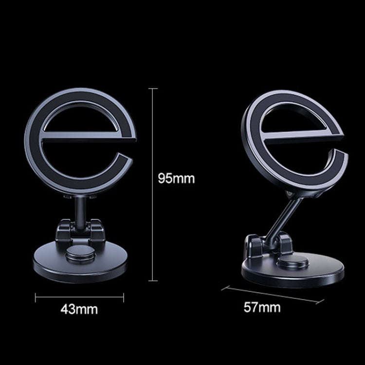 D38 Letter E Magnetic Folding Car Phone Holder Rotatable Dashboard Stick-On Navigation Stand